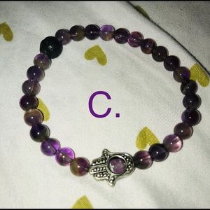 C. Amethyst Crown Chakra Balancing Beaded Bracelet